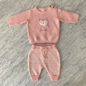 NWOT Baby Girl Pink and White Winter Sweater Set, Carter’s Just One You, 3 Month